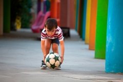 Child with soccer ball